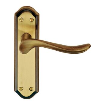 Picture of Lytham Door Handles In Satin Brass and Antique Brass - DL451FB