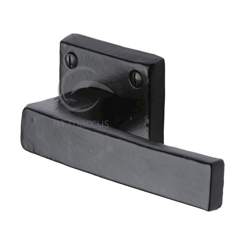 Picture of Smooth Black Hanwood Black Door Handles - Fb5410