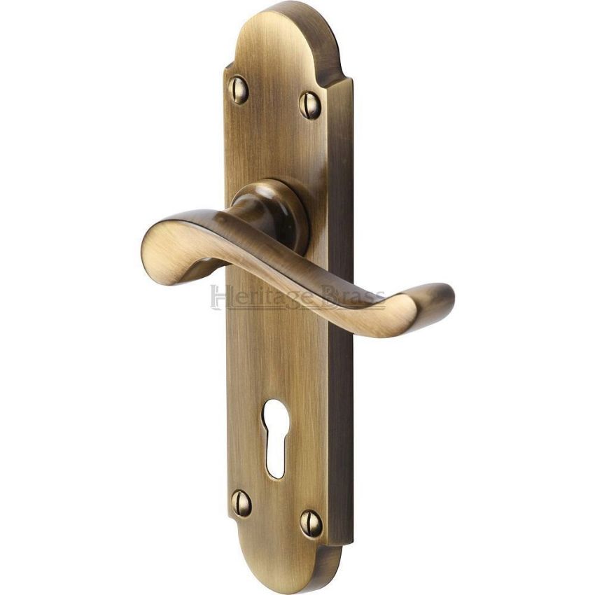 Savoy Antique Brass Lock Handle, S600AT