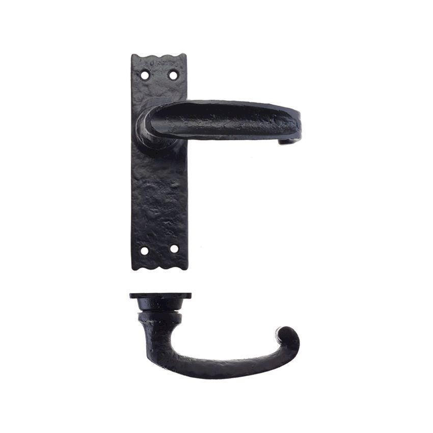 Picture of Antique Black Slimline Thumb Black Door Handles - Ff212