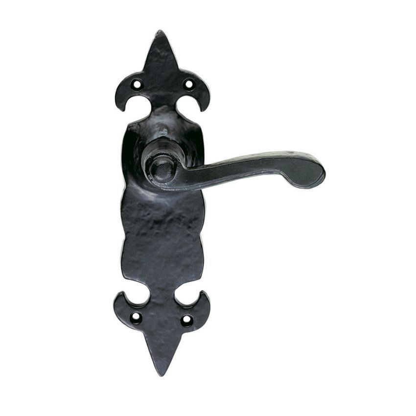 Picture of Fleur De Lys Black Door Handles - Lf5505