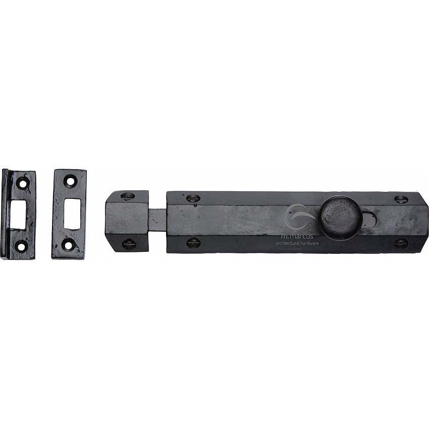 Picture of Smooth black sliding door bolt - FB1685