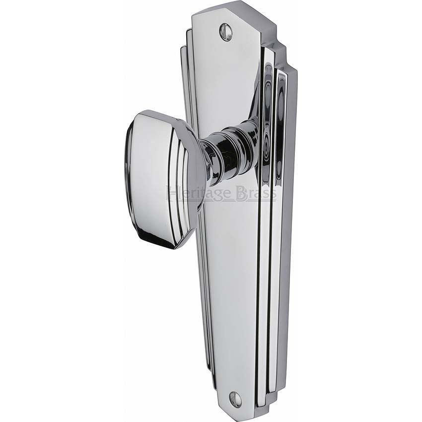 Charlston Mortice Knob On Latch Plate In Polished Chrome Finish - CHA1910-PC