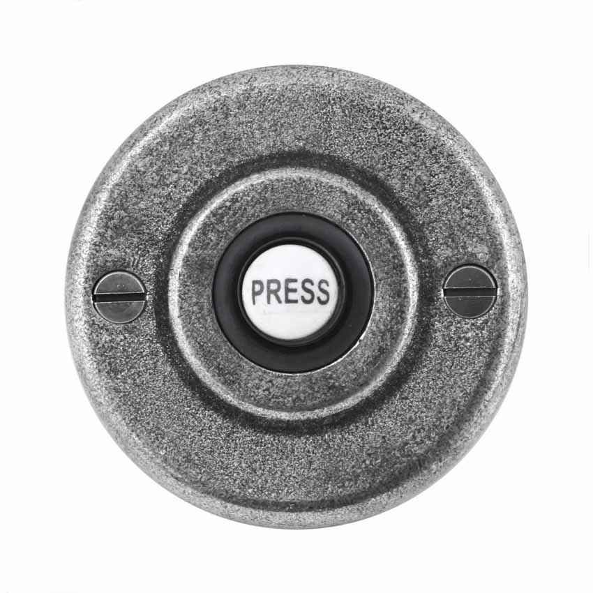 Round Pewter Bell Push - FDBP01 