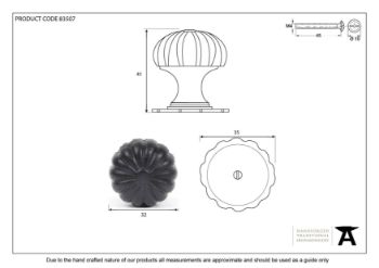 From the Anvil Small Cabinet Bun Knob 83507 Drawing