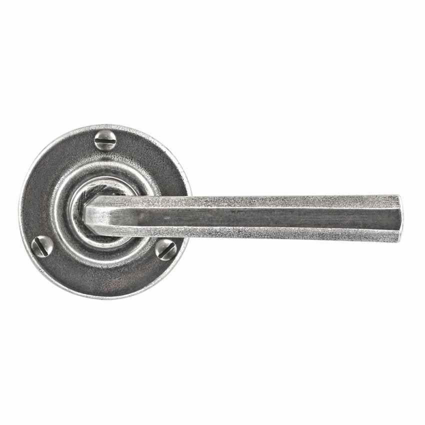 Finesse Tunstall Pewter Levers on a Round Rose  - FD300