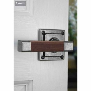 Finesse Eden American Black Walnut Door Handle on a Rose Example - FD164