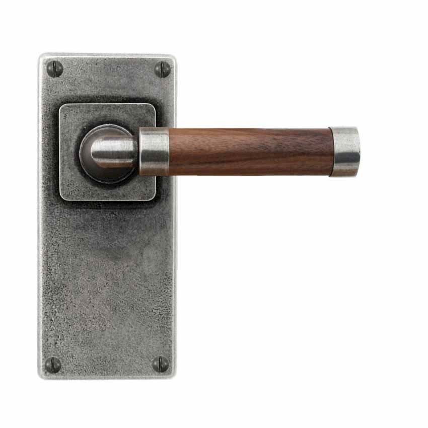 Finesse Milton American Black Walnut Door Handle on a Back plate - FD150 