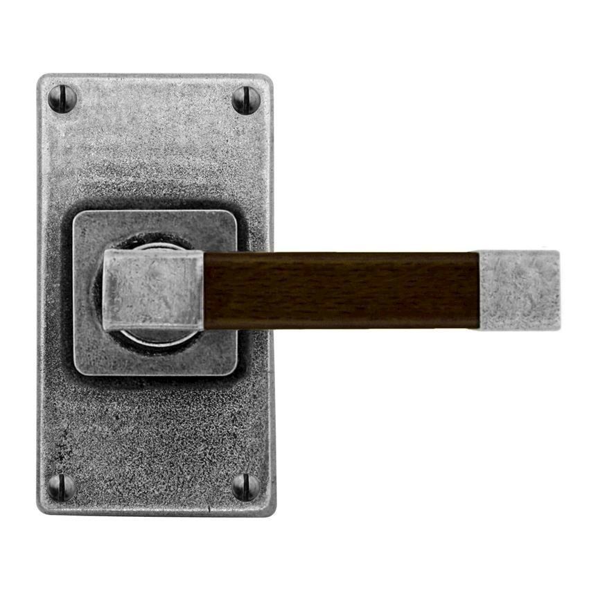 Finesse Eden American Black Walnut Door Handle on a Short Back plate - FD166