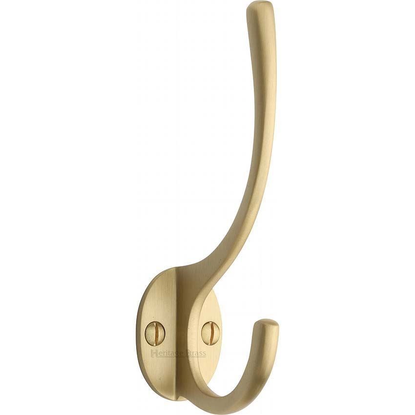 Hat & Coat Hook Satin Brass finish - V1050-SB