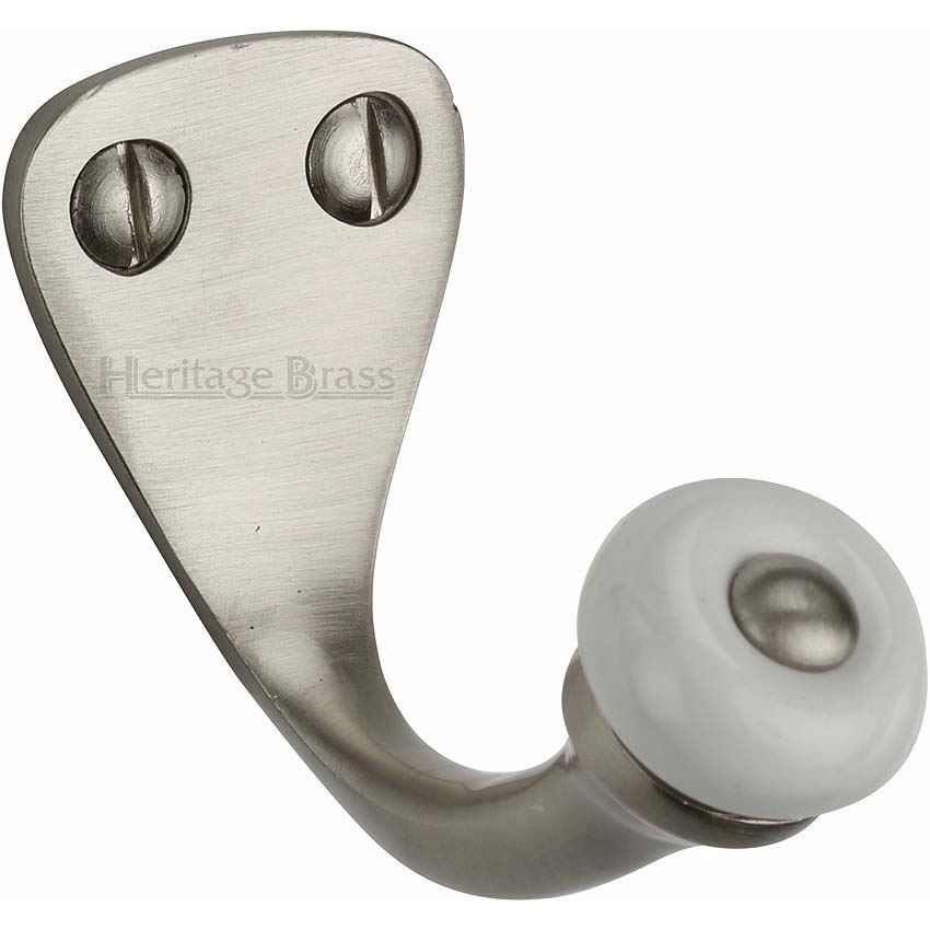 Single Robe Hook Satin Nickel Finish - V1044-SN