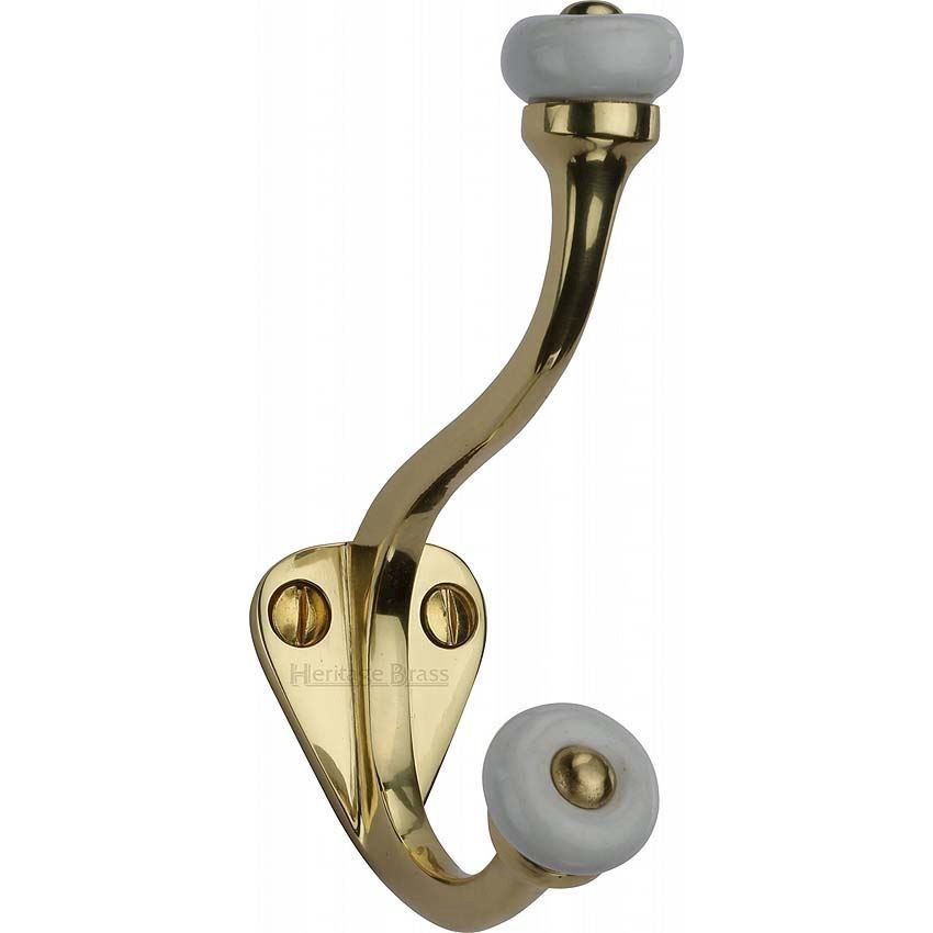 Hat & Coat Hook Polished Brass Finish - V1048-PB