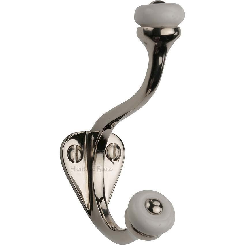 Hat & Coat Hook Polished Nickel Finish - V1048-PNF 