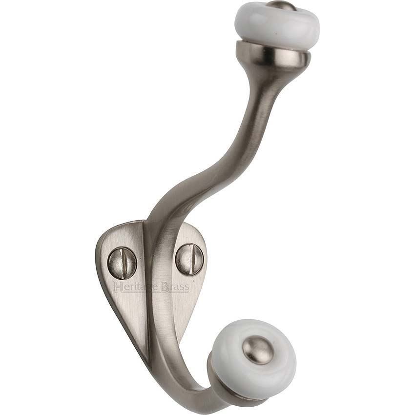 Hat & Coat Hook Satin Nickel Finish - V1048-SN