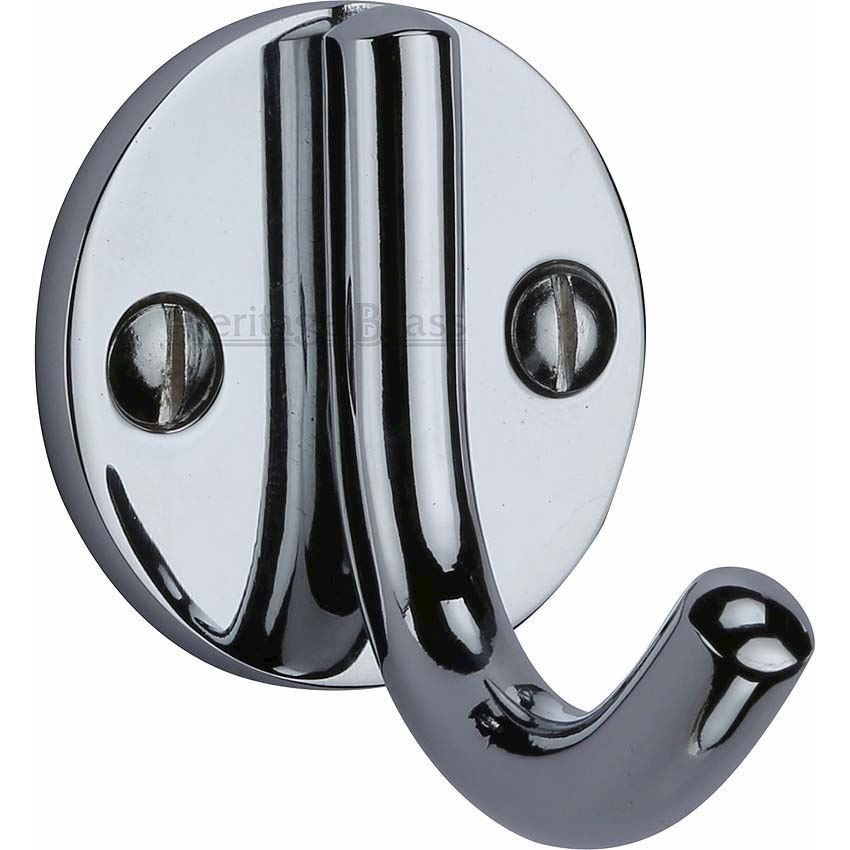 Single Robe Hook in Polished Chrome Finish - V1064-PC