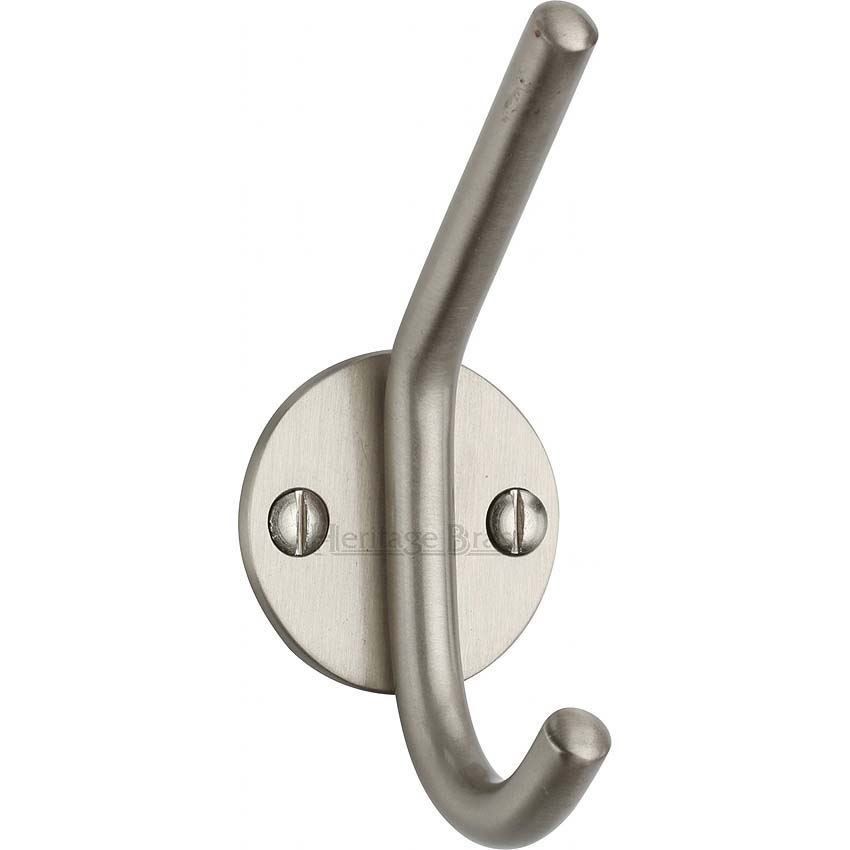 Hat & Coat Hook in Satin Nickel Finish - V1065-SN