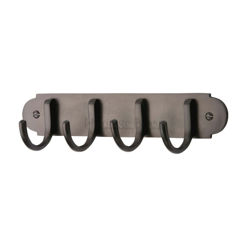 Coat Hooks on Plate in Matt Bronze Finish - V1079-MB