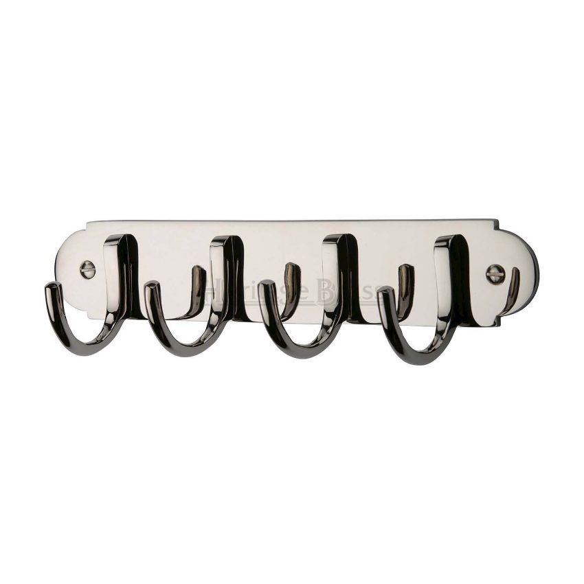 Coat Hooks on Plate Polished Nickel Finish - V1079-PNF 