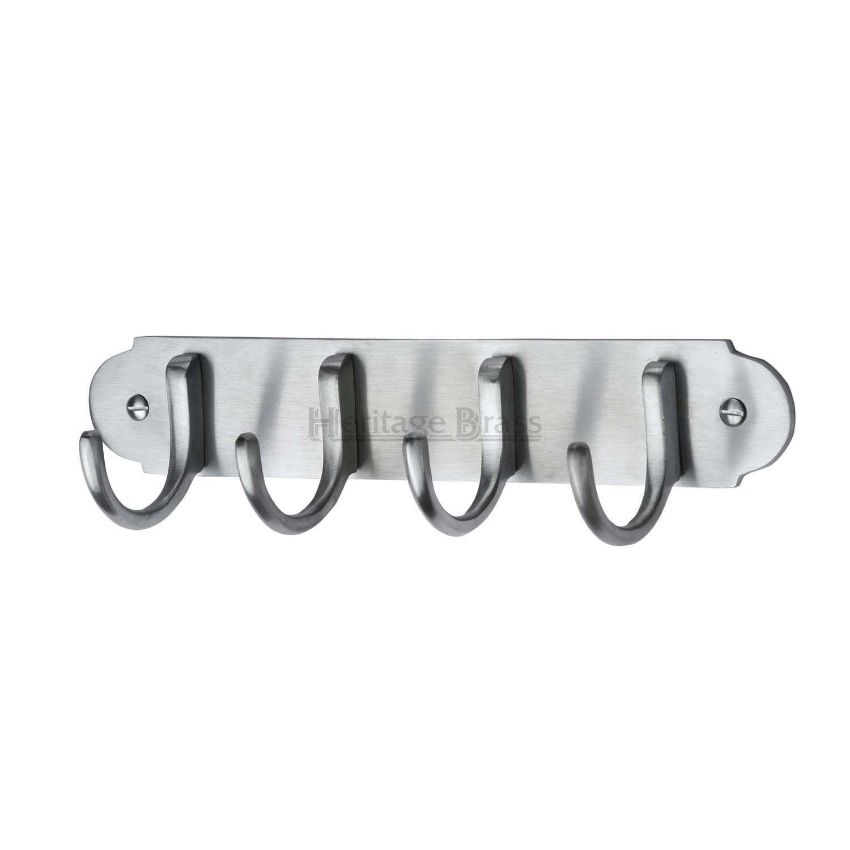 Coat Hooks on Plate in Satin Chrome Finish - V1079-SC