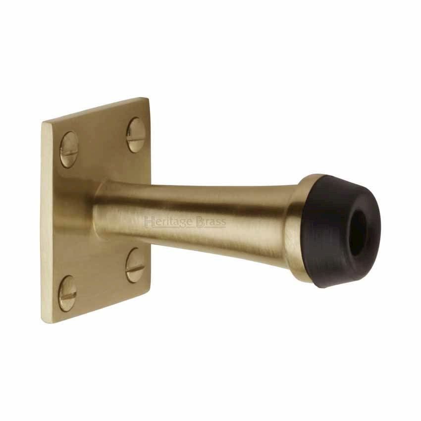 Wall Mounted Door Stop (64mm) in Satin Brass Finish - V1190-SB