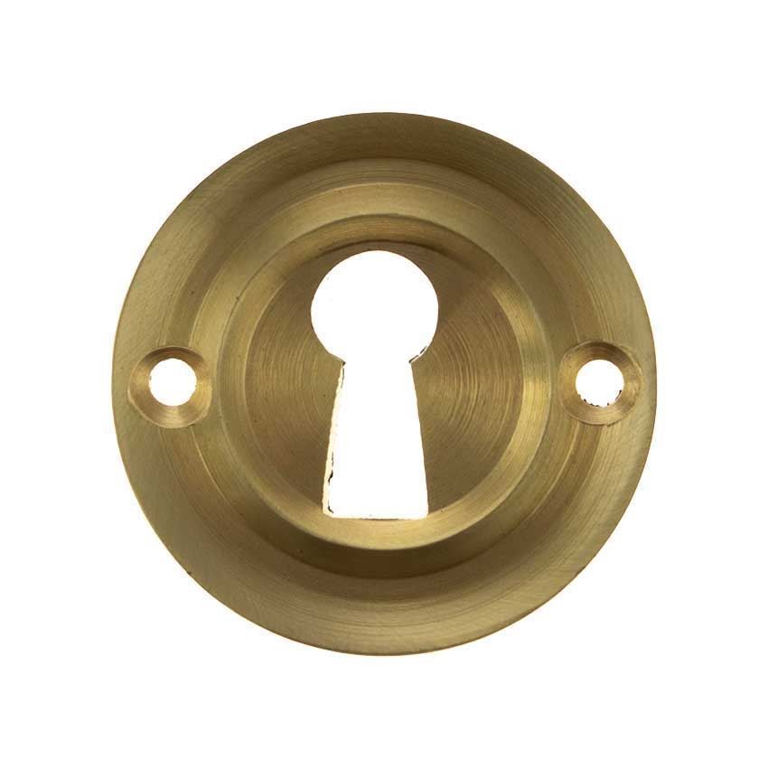 Old English Key Hole Escutcheon in Satin Brass - OERKESB