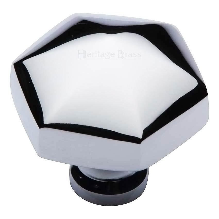 Hexagon Design Cabinet Knob in Polished Chrome Finish - C2238-PC