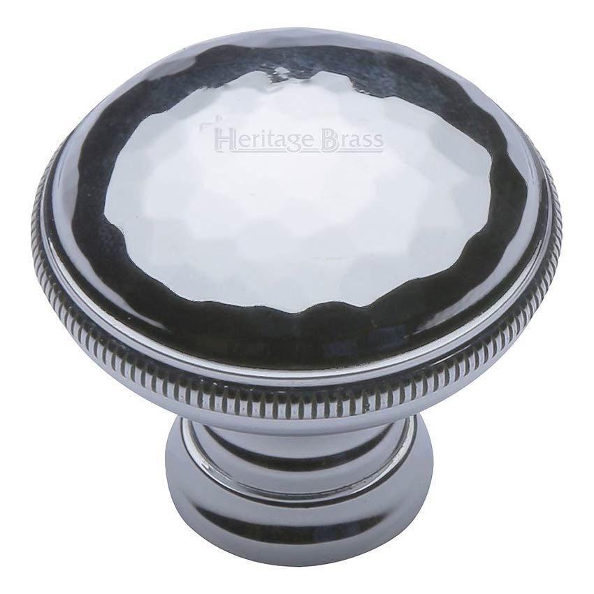 Hand Beaten Design Cabinet Knob in Polished Chrome Finish - C4545-PC