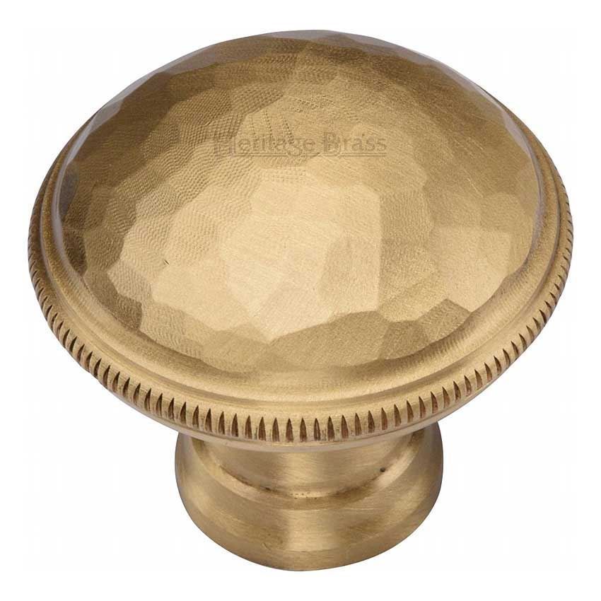 Hand Beaten Design Cabinet Knob in Satin Brass Finish - C4545-SB