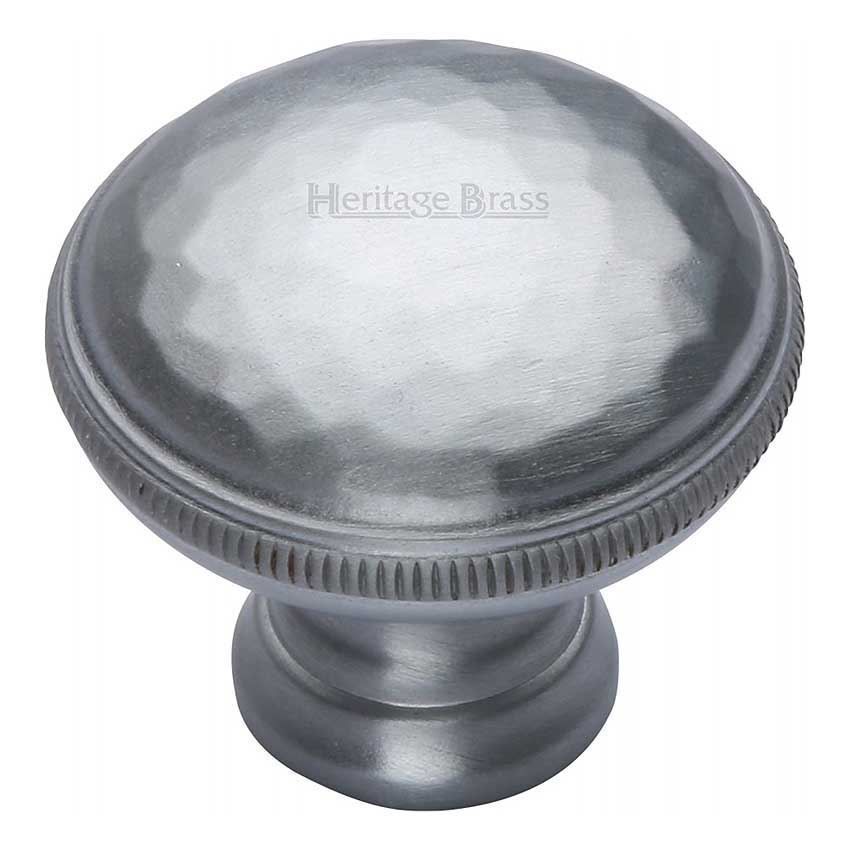 Hand Beaten Design Cabinet Knob in Satin Chrome Finish - C4545-SC