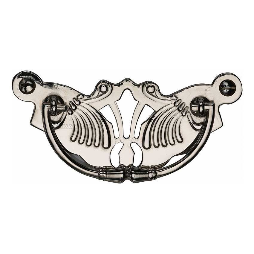 Cabinet Pull Ornate Plate Design Cabinet Knob in Polished Nickel Finish - V5021-PNF