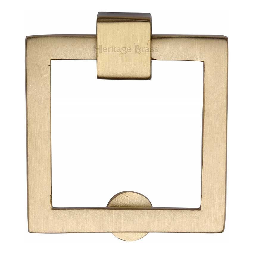 Square Drop Pull Cabinet Knob in Satin Brass Finish - C6311-SB