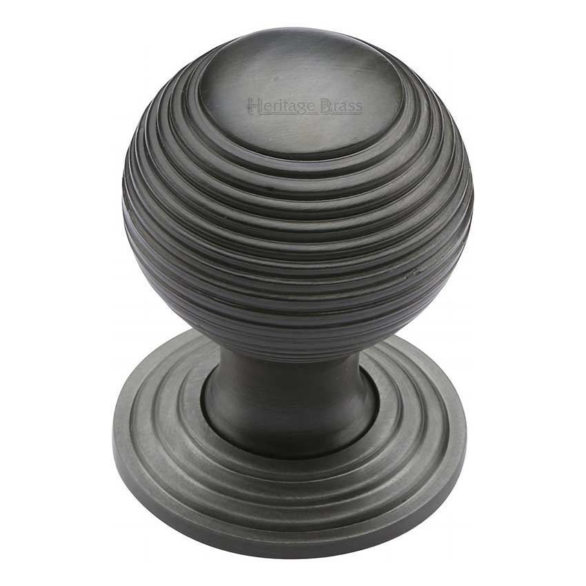 Reeded Design Cabinet Knob in Matt Bronze Finish - V973-MB