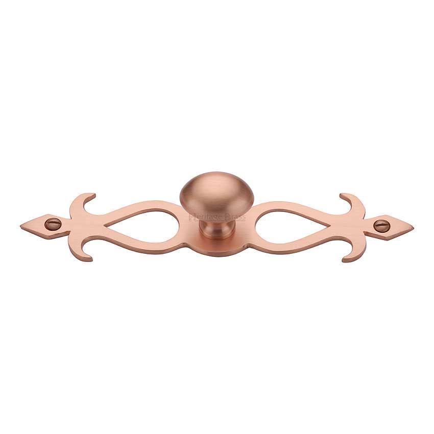 Oval Backplate Design Cabinet Knob in Satin Rose Gold Finish - C3072-SRG