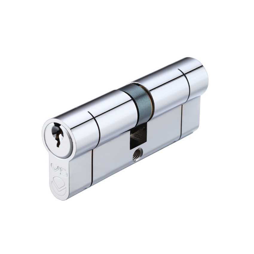 MASTER KEYED EURO DOUBLE BODY KTD CYLINDER - Polished Chrome