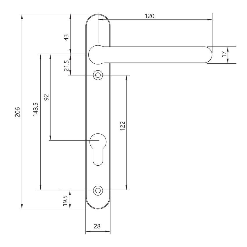 Windsor Sprung Lever Lever Inline Door Handle- Hardex Chrome- 1F001 at ...