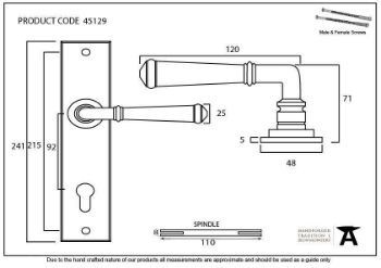 Pewter Regency Espag. Lever Lock Set- 45129