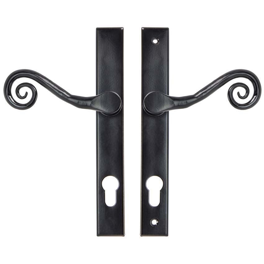 BLACK MONKEYTAIL SLIMLINE LEVER ESPAG. LOCK SET- 33037 