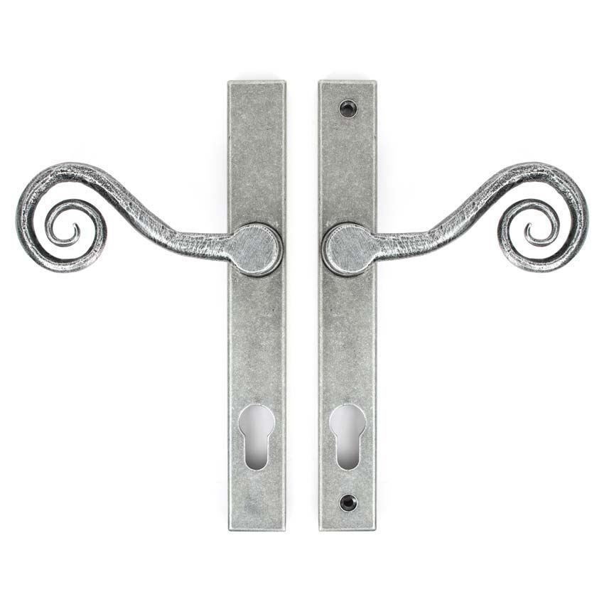 PEWTER MONKEYTAIL SLIMLINE LEVER ESPAG. LOCK SET- 33038