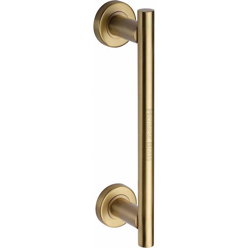 Heritage Brass Door Pull Handle Bar Design in Satin Brass Finish- V2057-SB