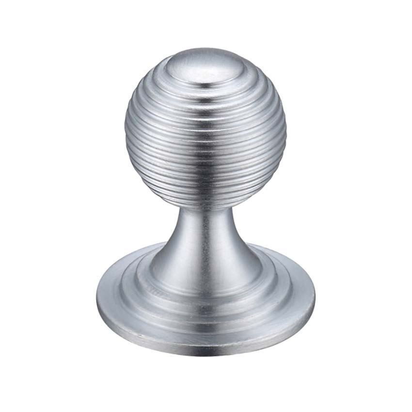 Queen Anne Ringed Knob in Satin Chrome- FCH08-SC