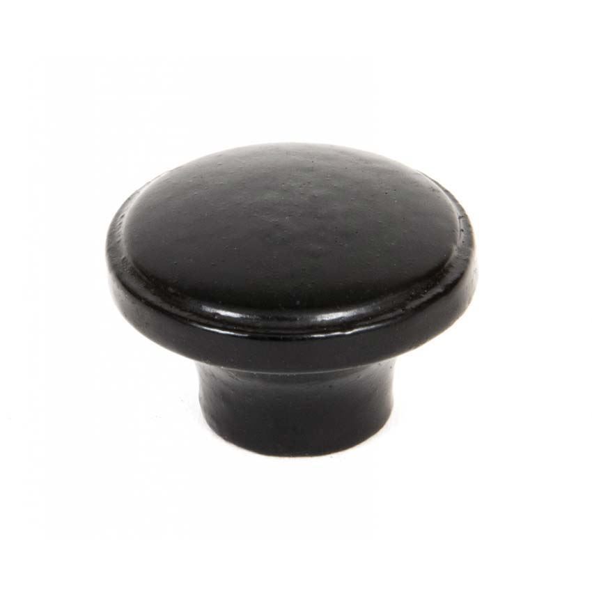 Black RIBBED CABINET KNOB- 33371 