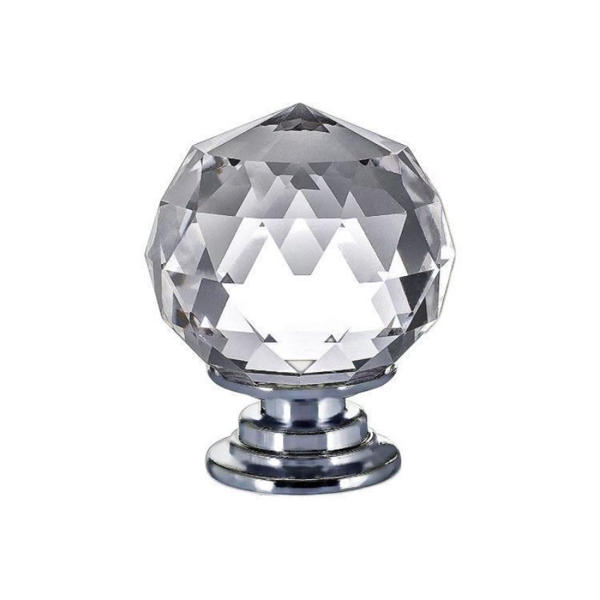 Glass facet cut crystal cabinet door knob