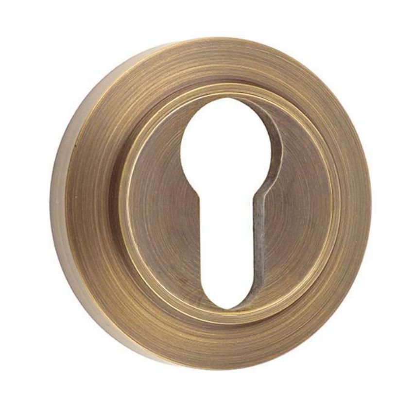 Burlington Euro Profile Escutcheon with a Chamfered Rose - Antique Brass- BUR61AB BUR72AB