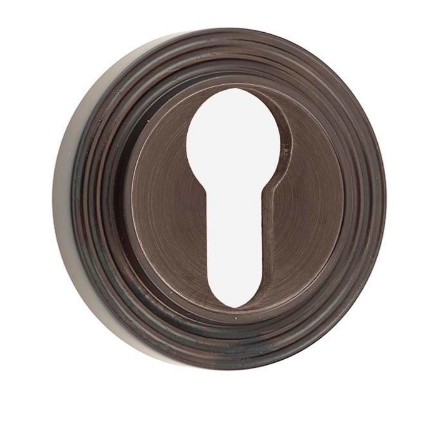 Burlington Euro Profile Escutcheon with a Reeded Rose - Dark Bronze - BUR61DB BUR74DB