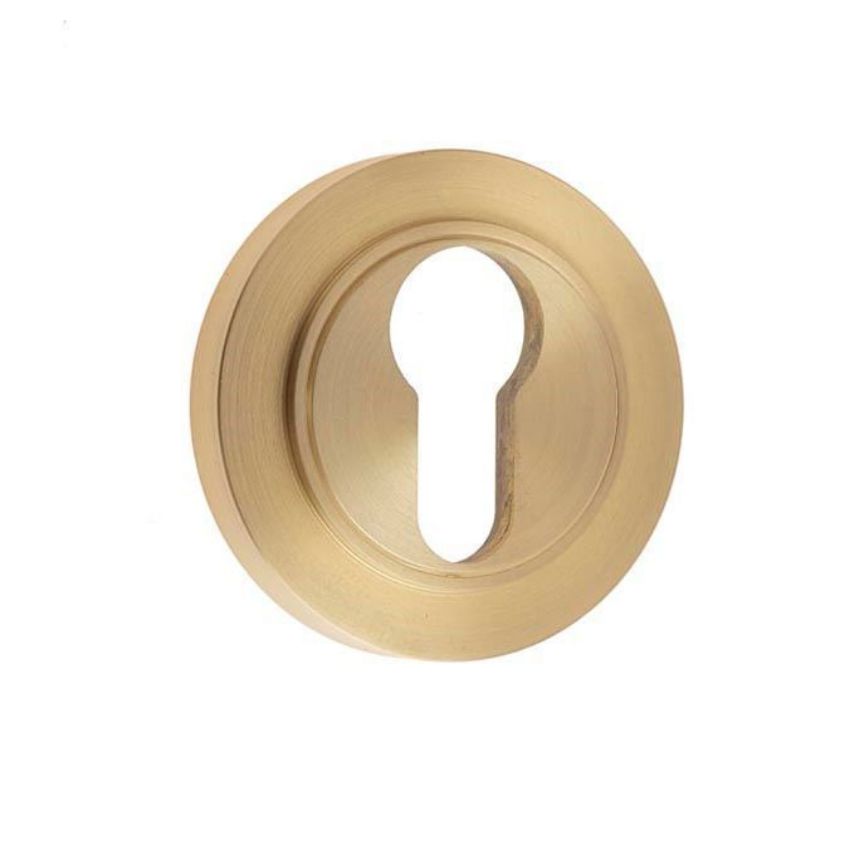 Burlington Euro Profile Escutcheon with a Plain Rose - Satin Brass - BUR61SB BUR71SB