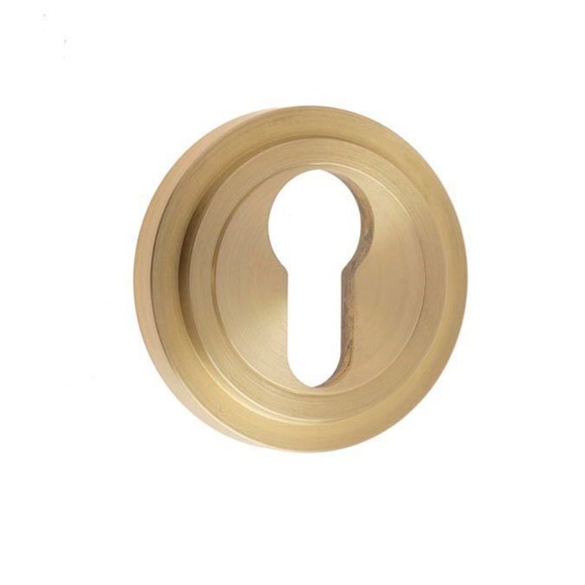 Burlington Euro Profile Escutcheon with a Stepped Rose - Satin Brass - BUR61SB BUR73SB 