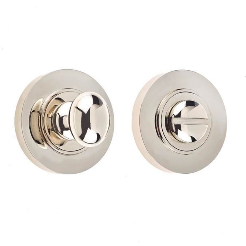 Burlington Turn and Release with Chamfered Rose- Polished Nickel- BUR80PN BUR51PN