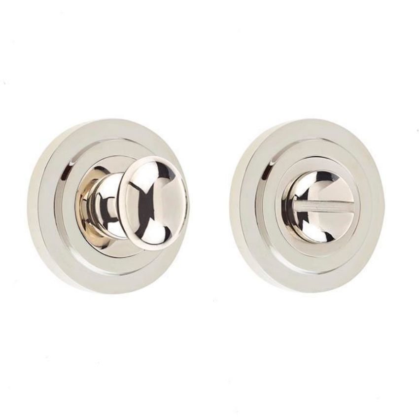 Burlington Turn and Release with Stepped Rose- Polished Nickel- BUR80PN BUR52PN