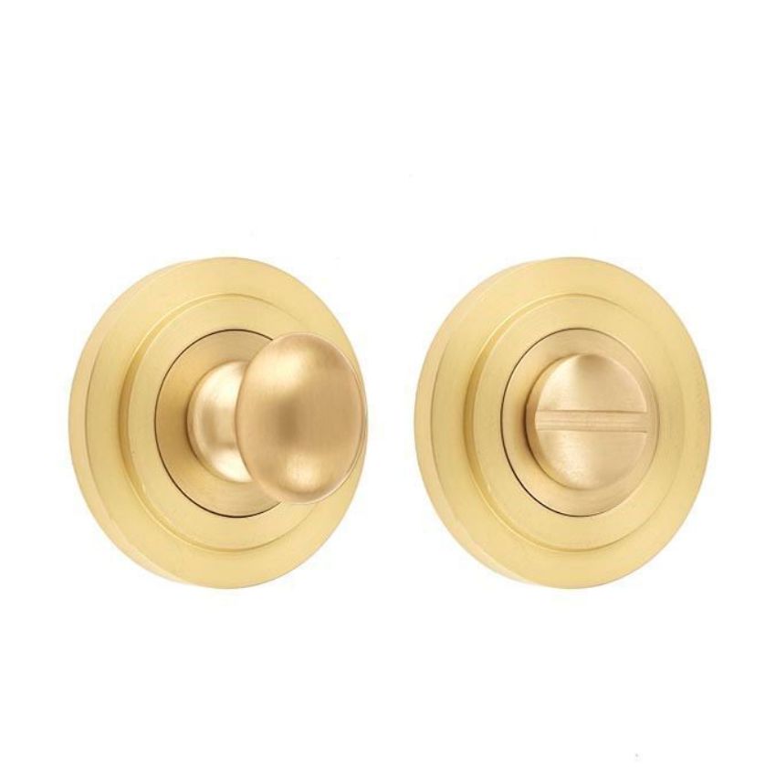 Burlington Turn and Release with Stepped Rose- Satin Brass- BUR80SB BUR52SB