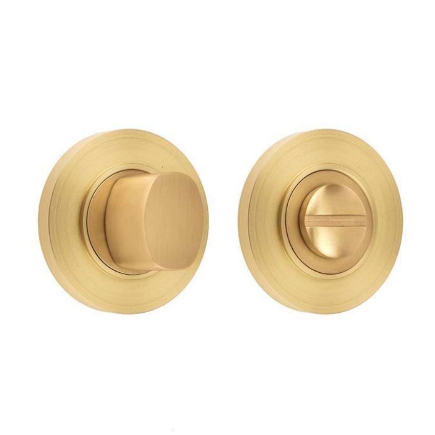 Burlington Square Turn and Release with Plain Rose- Satin Brass- BUR81SB BUR50SB